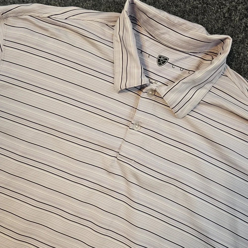 Nike Golf Polo Shirt Mens Large Purple Dry Stretch Performance Short Sleeve Logo